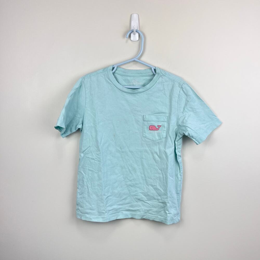 Vineyard Vines Short Sleeve Sticker Whale Pocket T-Shirt Aqua 6